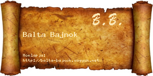 Balta Bajnok névjegykártya
